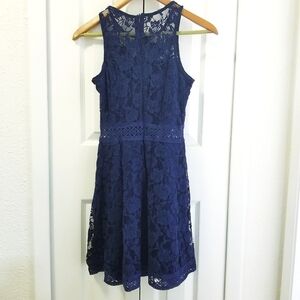 Navy Lined Lace dress by Rebellion